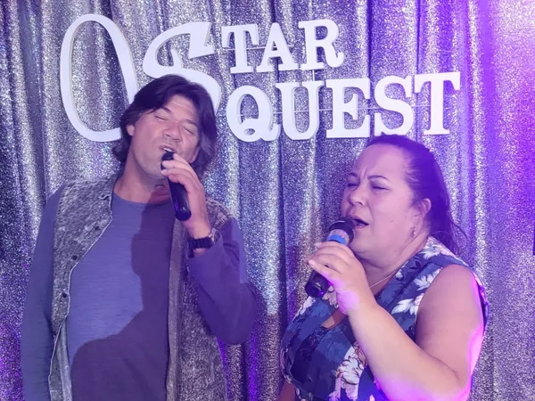Couple on stage