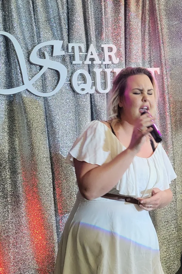 Singer performing